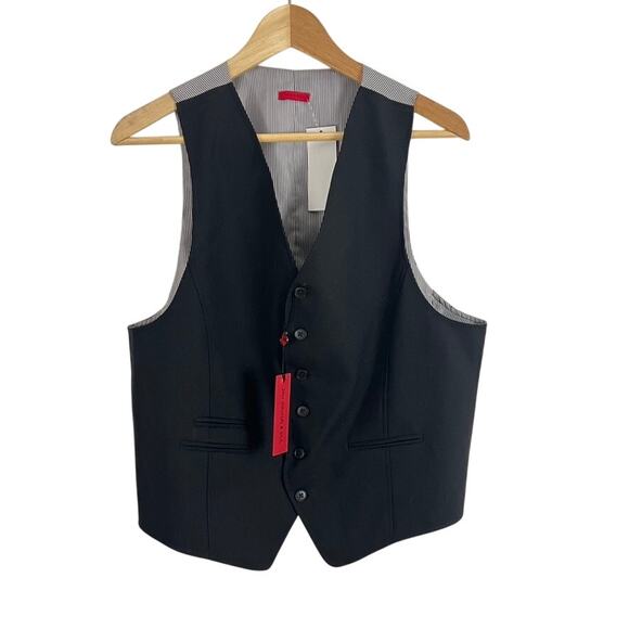 John Varvatos USA THE Black Stripes Six Button Vest Men Size Small NEW - Picture 1 of 7